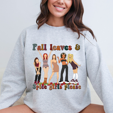 Fall Leaves & Spice Girls Please Crewneck